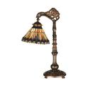 Meyda Lighting 19 H Tiffany Jeweled Peacock Bridge Arm Desk Lamp - 32738