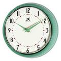 Infinity Instruments Retro Round Green Metal 9.5-inch Analog Wall Clock