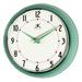 Infinity Instruments Retro Round Green Metal 9.5-inch Analog Wall Clock