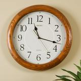 Seiko 13 Round Brown Oak Quiet Sweep Wall Clock Analog Quartz QXA129BLH