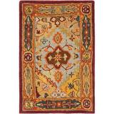 SAFAVIEH Heritage Regius Traditional Wool Area Rug Multi 7 6 x 9 6 Oval