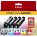 Canon PGI-270 and CLI-271 Ink Cartridge Combo Pack + Photo Paper - Black/Cyan/Magenta/Yellow - 0373C