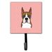 Caroline's Treasures Checkerboard Boxer Leash Holder & Wall Hook Metal in White/Brown | 6.25 H x 4.25 W x 0.65 D in | Wayfair BB1223SH4