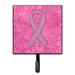 Caroline's Treasures Ribbon For Breast Cancer Awareness Leash Holder & Wall Hook Metal in Gray/Pink | 6.25 H x 4.25 W x 0.65 D in | Wayfair