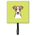 Caroline's Treasures Checkerboard Jack Russell Terrier Leash Holder & Wall Hook Metal in Green/White/Brown | 6.25 H x 4.25 W x 0.65 D in | Wayfair