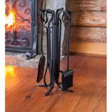 Plow & Hearth 5 Piece Classic Iron Compact Fireplace Tool Set Iron in Gray | 20 H x 10.25 W x 10.25 D in | Wayfair 13787