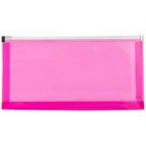JAM Paper & Envelope No. 10 Plastic Zip Envelopes 5 1/4 x 10 Fuchsia Pink 12/Pack
