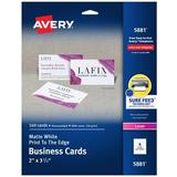 Avery Printable Business Cards with Sure Feed Technology 2 x 3.5 White 160 Blank Cards for Laser Printers (05881)