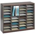 Safco E-Z Stor Mahogany Wood Mail Organizer - 36 Compartments