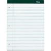 TOPS Double Docket Ruled Writing Pads - Letter 100 Sheets - Double Stitched - 0.34 Ruled - 3 Hole(s) - 60 lb Basis Weight - 8 1/2 x 11 - White Paper - Green Binder - Perforated Stiff-back Resist