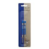 PARKER QUINK Ballpoint Pen Gel Ink Refills Medium Tip Blue 2 Count