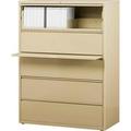 Hirsh Industries B691069 42 in. HL10000 Series Lateral File with 5-Drawer - Putty