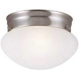 Design House 511568 Millbridge Traditional 2-Light Indoor Flush Mount Ceiling Light Dimmable Alabaster Glass for Bedroom Dining Room Kitchen Satin Nickel