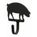 Village Wrought Iron Pig Design Wall Hook Extra Small