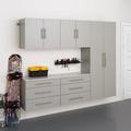 Prepac HangUps 90-Inch 5-Piece Wooden Garage Storage Cabinets Grey 300-Pound Capacity