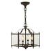 Livex Lighting Livingston 4 Light Bronze Convertible Chain Hang/Ceiling Mount