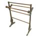 D-Art Collection Traditional Solid Mahogany Wood Carved Towel Rack in Dark Brown