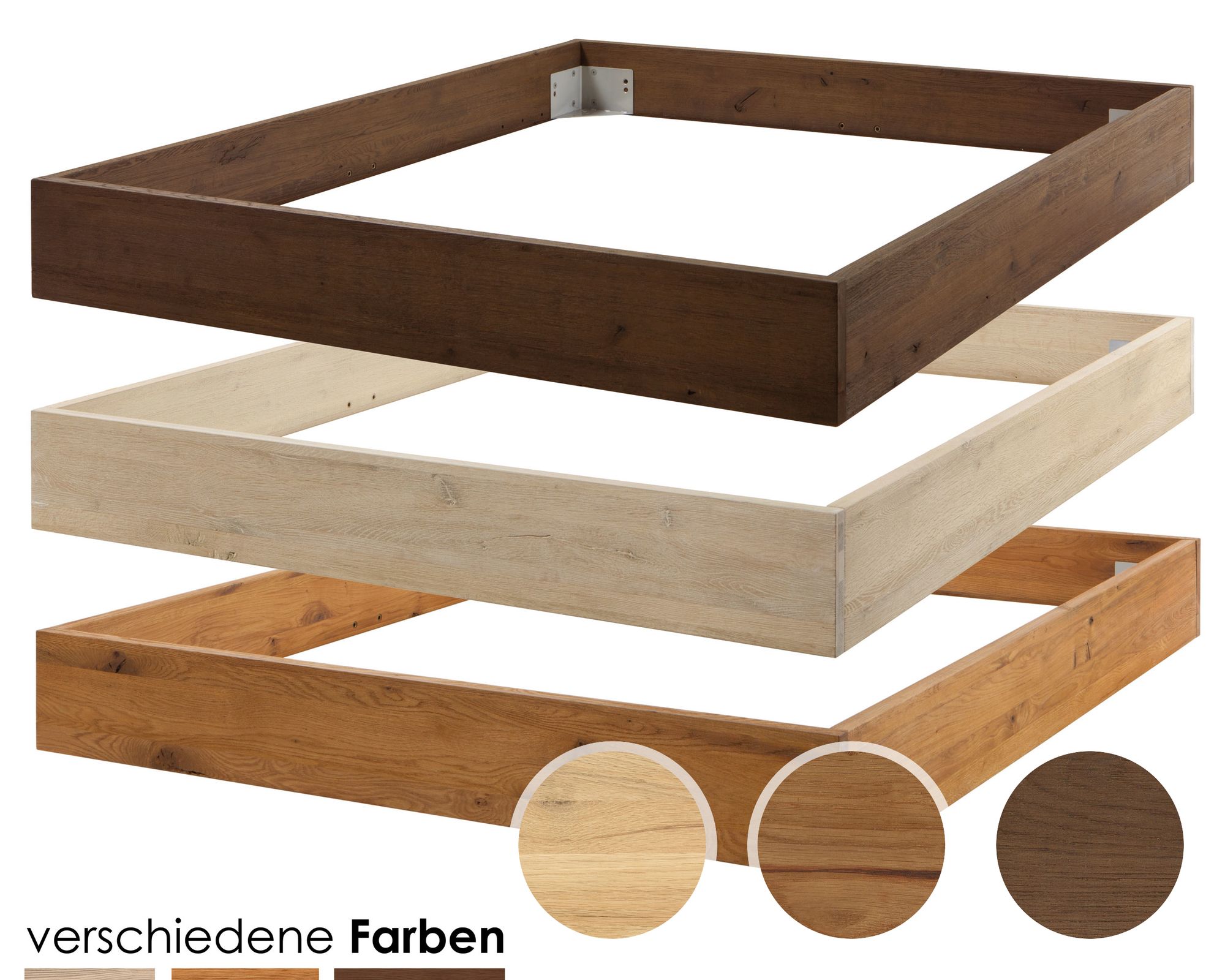 Hasena Oak-Line Wild Bettrahmen Cadro 23 Wildeiche 180x200 cm / coffee