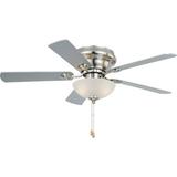 Vaxcel Expo 42 inch Flush Mount Satin Nickel Ceiling Fan with LED Light Kit