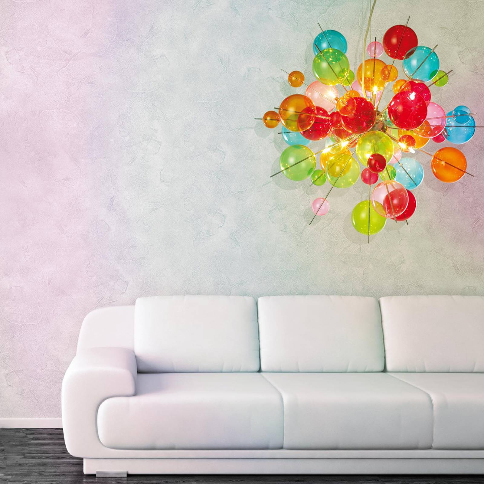 Näve Glas Hängelampe AURINIA, dimmbar, Multicolour, für Wohn- / Esszimmer, Glas, Junges Wohnen, Pendelleuchte