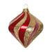 Vickerman 6" Red & Gold Glitter Swirl Diamond Shaped Christmas Ornament Plastic in Red/Yellow | 6 H in | Wayfair M133286