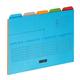 Elba A4 Tabbed Ultimate Folders - Assorted Colour 240gsm Manilla (Pack of 5), blue/green/grey/red/yellow