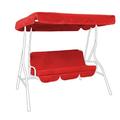 Water Resistant 3 Seater Replacement Canopy & Seat Pad ONLY for Swing Seat/Garden Hammock in Red