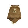 Personalized Merino Wool Baby Cloth Diaper Cover Soaker longies (M, Brown-Natural White)