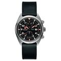 Swiss Military Men's Quartz Watch with Black Dial Chronograph Display and Black Leather Strap 6-4227.04.007