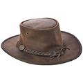 BARMAH Brown bronco hat - bovine leather - t.xl Hat - Brown, XL