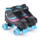 Osprey Disco Quad Roller Skates for Adults and Kids, Retro Roller Boots with ABEC 7 Bearings, UK ADULT 6/EU 39-40, Black