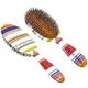 Rock & Ruddle Natural Mixed Boar Bristle Hair Brush for Women and Kids (Large, 21cm) - Perfect for Wet or Dry Hair, Detangling Smoothing Blowdrying - Designed & Made in UK - Folio Society Stripe Design