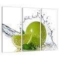 Set of 3 Lime Green Canvas Wall Art Prints Pictures Kitchen Diner 3057