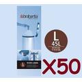 50x WHITE BRABANTIA BIN LINERS TYPE L LINER BAG BAGS 45L 45 LITRE