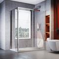 ELEGANT 1100 x 760 mm Sliding Shower Enclosure 6mm Glass Reversible Cubicle Door Screen Panel with Shower Tray and Waste + Side Panel