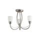LITECRAFT Madrid Ceiling Light Flush 3 Arm with Frosted Shades - (Satin Nickel, 3 Light)