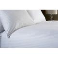 viceroy bedding 400 Thread Count SUPER KING BED SIZE SATIN STRIPE WHITE 100% Egyptian Cotton Jacquard Duvet Cover With Pair of Pillowcases