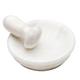 Flat Pestle and Mortar, Light or Dark Marble (22cm Diameter) (Light, Large)