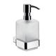 EMCO loft wall-mounted soap dispenser, elegant and compact wall soap dispenser made of aluminium and crystal glass, pump dispenser, chrome-coloured and satined