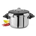 Artame 8 Litre Pressure Cooker with Spare Glass LID to USE AS A STOCKPOT, stainless steel, Silver