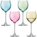 LSA International Polka Wine Glass 400 ml Pastel Assorted | Set of 4 | Hand Painted Glassware | PZ03