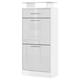 Vladon Loret V2 Shoe Cabinet, Shoe Storage Unit for 8 Pairs of Shoes with 2 Drop-Down Doors and 1 Drawer and Glass Shelf, White matt/White High Gloss (46 x 104 x 23 cm)