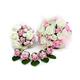 Wedding Bouquet, Posy and 5 Buttonholes Bundle in Pink and Ivory Roses with Diamante and feathers - perfect for Bride, Bridesmaids, decorations. Artificial Colourfast Foam Rose for Wedding, Party, Reception, Prom, Garden party. Also available are...