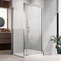 ELEGANT Pivot Shower Door Screen with 6mm Extra Toughened Glass Reversible Shower Cubicle Enclosure (Framed, 760x760mm)