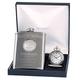 Engraved 21st Birthday 21 Feature Pocket Watch and Hip Flask Gift Set in a Quality Box