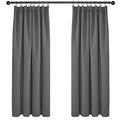 Deconovo Super Soft Pencil Pleat Curtains Thermal Insulated Blackout Curtains for Kids Bedroom 66 x 72 Light Grey Two Panels