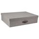 Bigso Box of Sweden Small Storage Box with 12 Compartments and Leather Handle - Fabric Storage Organiser for Shelves or Drawers - Drawer Organiser for Underwear, Socks, Jewellery, etc. - Grey