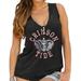 Women's Original Retro Brand Black Alabama Crimson Tide Relaxed Henley V-Neck Tri-Blend Tank Top