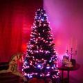 FunkyBuys® Green Fibre Optic Christmas Xmas Tree (SI-FO2001) w/Multicolor PLASTIC POT Best - 3ft (80 Tips)