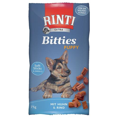 6 x 75 g Rinti Extra Bitties Puppy Huhn & Rind Hundesnack